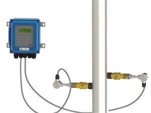 Wall mounted plug-in ultrasonic flowmeter