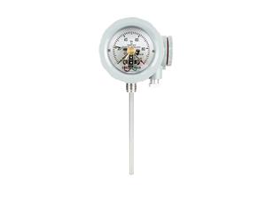 Electrical contact bimetal thermometer